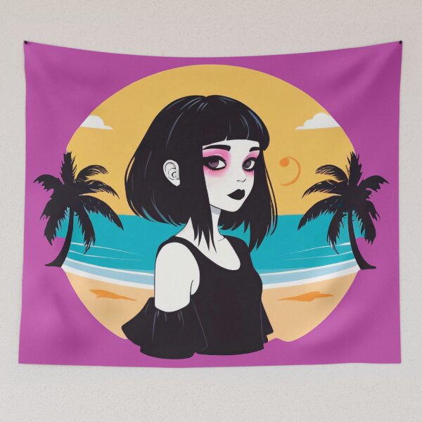 Item preview, Hot Girl Summer - Goth Girl at the Beach designed and sold by MadnessEnvelope.