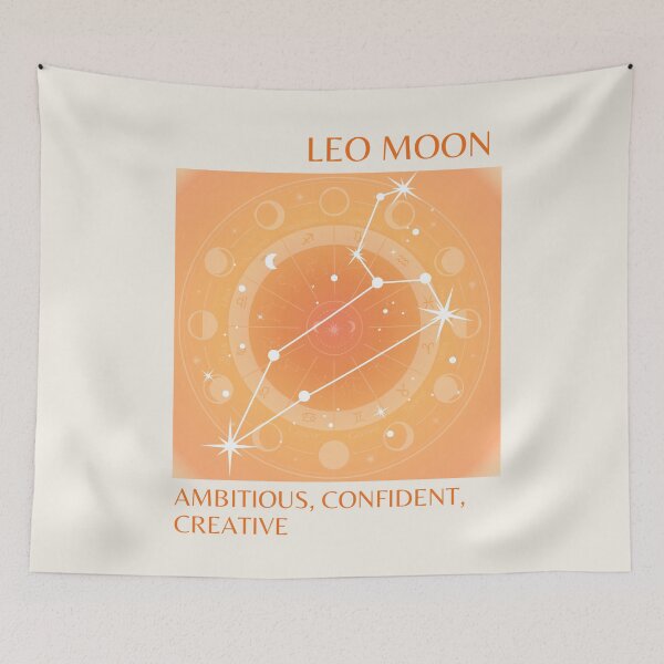 Item preview, Leo, Leo Moon Sign, Leo Zodiac, Orange Aura Gradient designed and sold by Magic Love Art Print.