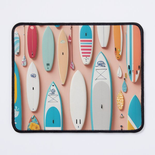 Item preview, Colorful paddle SUP boards on colorful minimalist summer flat lay designed and sold by icemanphotos.