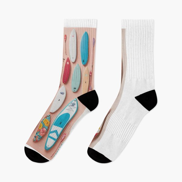 Item preview, Colorful paddle SUP boards on colorful minimalist summer flat lay designed and sold by icemanphotos.