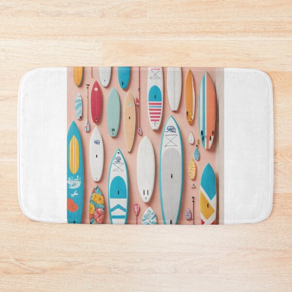 Item preview, Colorful paddle SUP boards on colorful minimalist summer flat lay designed and sold by icemanphotos.