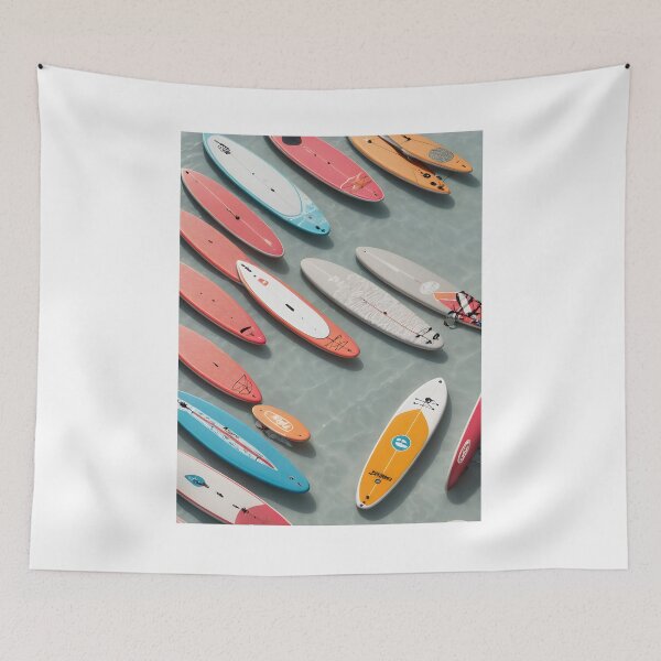 Item preview, Colorful paddle SUP boards on colorful minimalist summer flat lay designed and sold by icemanphotos.