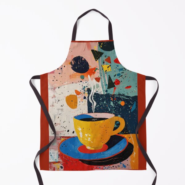 Item preview, Chromatic Brew- Vibrant Yellow Coffee Cup on Circular Blue Saucer and a Symphony of Color and Aroma designed and sold by OlfactoART Studio.