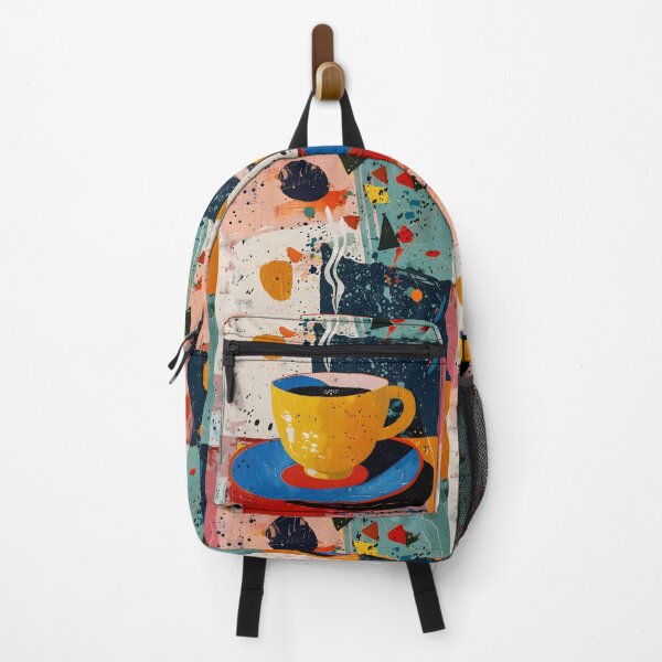 Item preview, Chromatic Brew- Vibrant Yellow Coffee Cup on Circular Blue Saucer and a Symphony of Color and Aroma designed and sold by OlfactoART Studio.