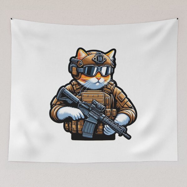 Item preview, Orange Cat Tactical Operator in tactical gear designed and sold by BrinaandPops.