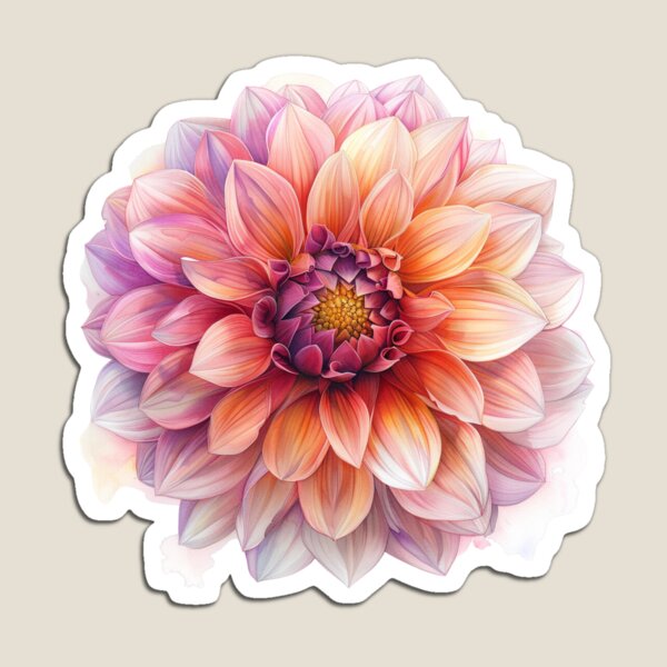 Item preview, Dahlia Flower (Asteraceae) Mexican Native Flora designed and sold by PapuruDesigns.