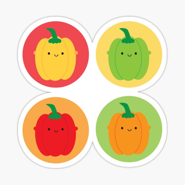 Kawaii Bell Peppers Sticker
