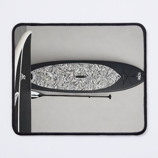 Item preview, Black and white paddle SUP boards on minimalist monochrome flat lay designed and sold by icemanphotos.