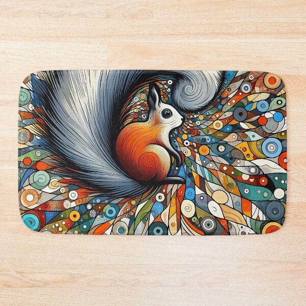 Item preview, a squirrel in a space of colorful squiggles designed and sold by bernhagen.