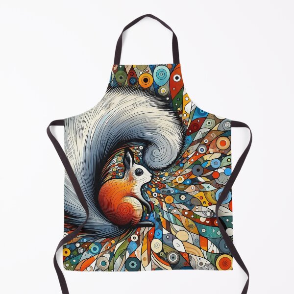 Item preview, a squirrel in a space of colorful squiggles designed and sold by bernhagen.