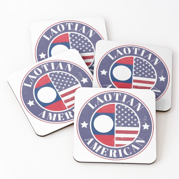 Item preview, Proud Laotian-American Badge - Laos Flag designed and sold by chrisrivait.