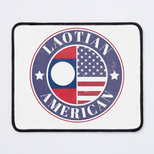 Item preview, Proud Laotian-American Badge - Laos Flag designed and sold by chrisrivait.
