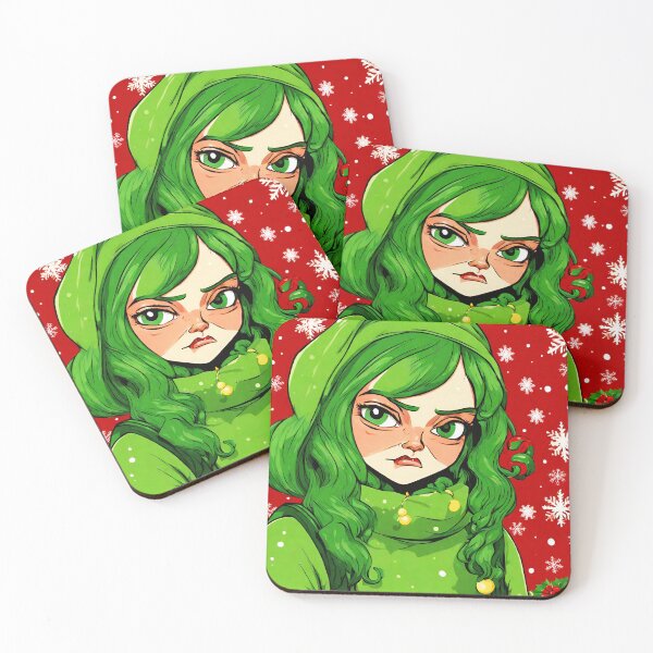 Item preview, Grumpy Claus Green Girl's Christmas Charm 2 designed and sold by Tom-Johnson.