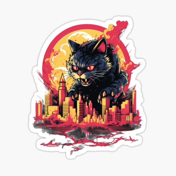 Vista previa del artículo con la obra « catzilla vintage», diseñado y vendido por Krasnovaovaova.