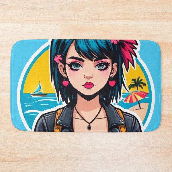 Item preview, Summer Punk Girl Tropical Ocean designed and sold by MadnessEnvelope.