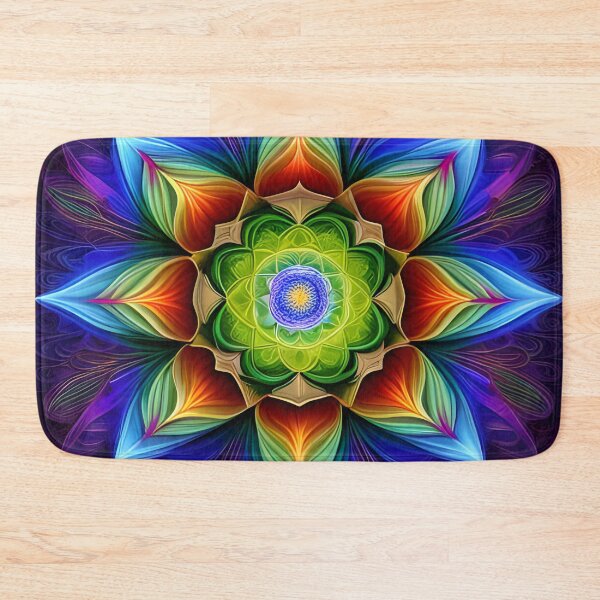 Item preview, Luminous Floral Mandala with Rainbow Colors designed and sold by MandalasShops.
