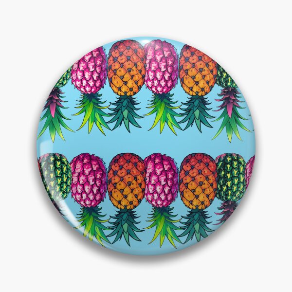 Item preview, Vibrant Upside Down Pineapples | Border | Light Blue designed and sold by JLEmporium.
