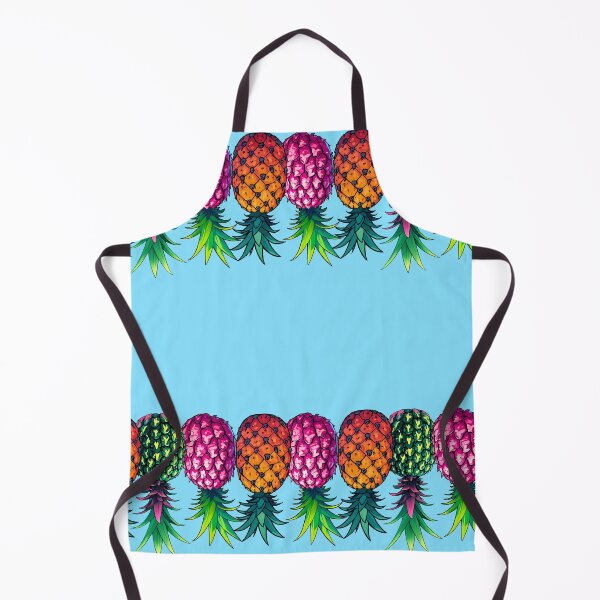 Item preview, Vibrant Upside Down Pineapples | Border | Light Blue designed and sold by JLEmporium.