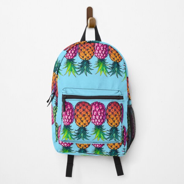 Item preview, Vibrant Upside Down Pineapples | Border | Light Blue designed and sold by JLEmporium.