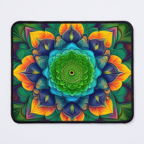Item preview, Emerald Floral Mandala with Vibrant Tones designed and sold by MandalasShops.