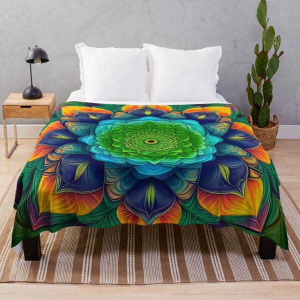 Item preview, Emerald Floral Mandala with Vibrant Tones designed and sold by MandalasShops.