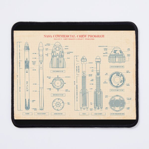 Item preview, Crew Dragon and CST-100 Starliner (Old Paper Grid) designed and sold by BGALAXY.