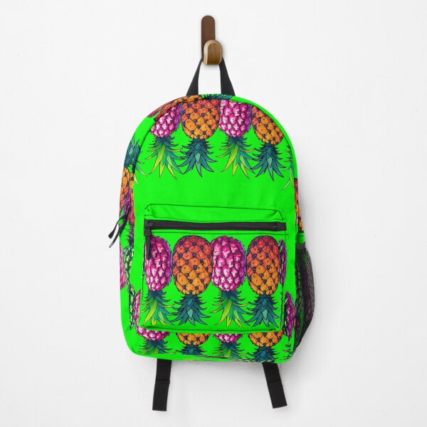 Item preview, Vibrant Upside Down Pineapples | Border | Neon Green designed and sold by JLEmporium.