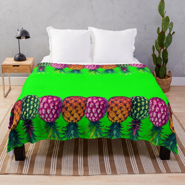 Item preview, Vibrant Upside Down Pineapples | Border | Neon Green designed and sold by JLEmporium.