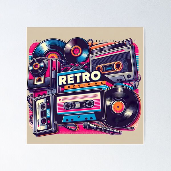 Item preview, Vibrant 80s retro design - perfect for adding vintage charm to any space! designed and sold by PandaTShirtShop.