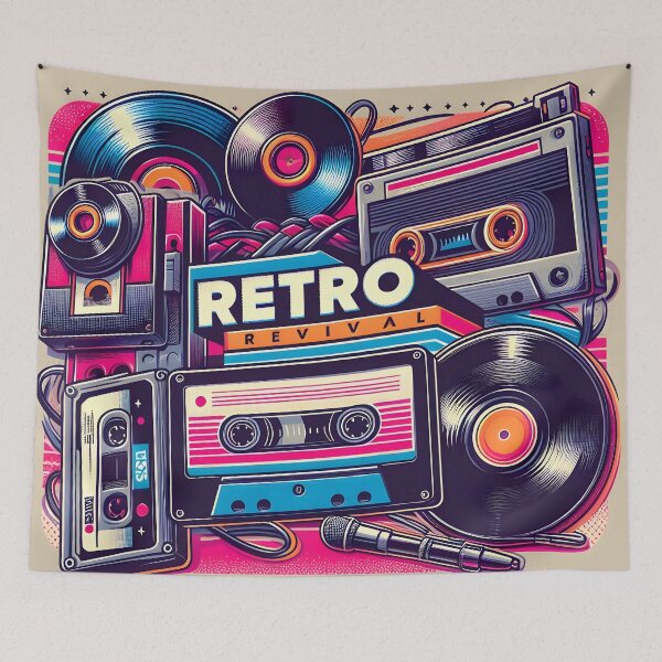 Item preview, Vibrant 80s retro design - perfect for adding vintage charm to any space! designed and sold by PandaTShirtShop.