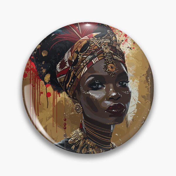 Item preview, painting of a woman with a headdress and a red feather, designed and sold by Teemajestic.
