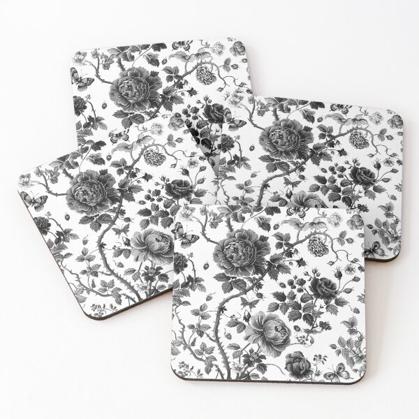 Item preview, Toile de Jouy inspired Garden Stories Black designed and sold by fleur-moderne.