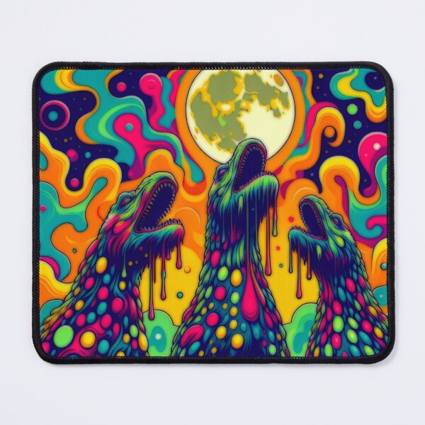 Item preview, Three Loch Ness Monsters Howling At The Moon Psychedelic designed and sold by BassHeadMomma.