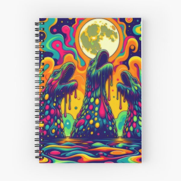 Item preview, Three Loch Ness Monsters Howling At The Moon Psychedelic designed and sold by BassHeadMomma.