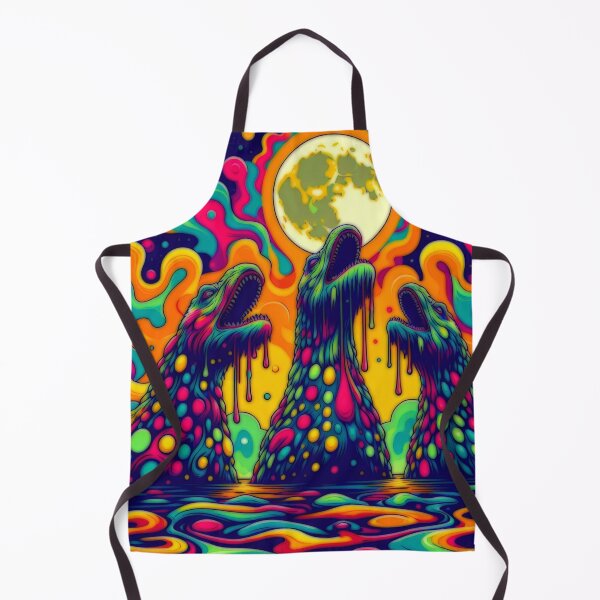 Item preview, Three Loch Ness Monsters Howling At The Moon Psychedelic designed and sold by BassHeadMomma.