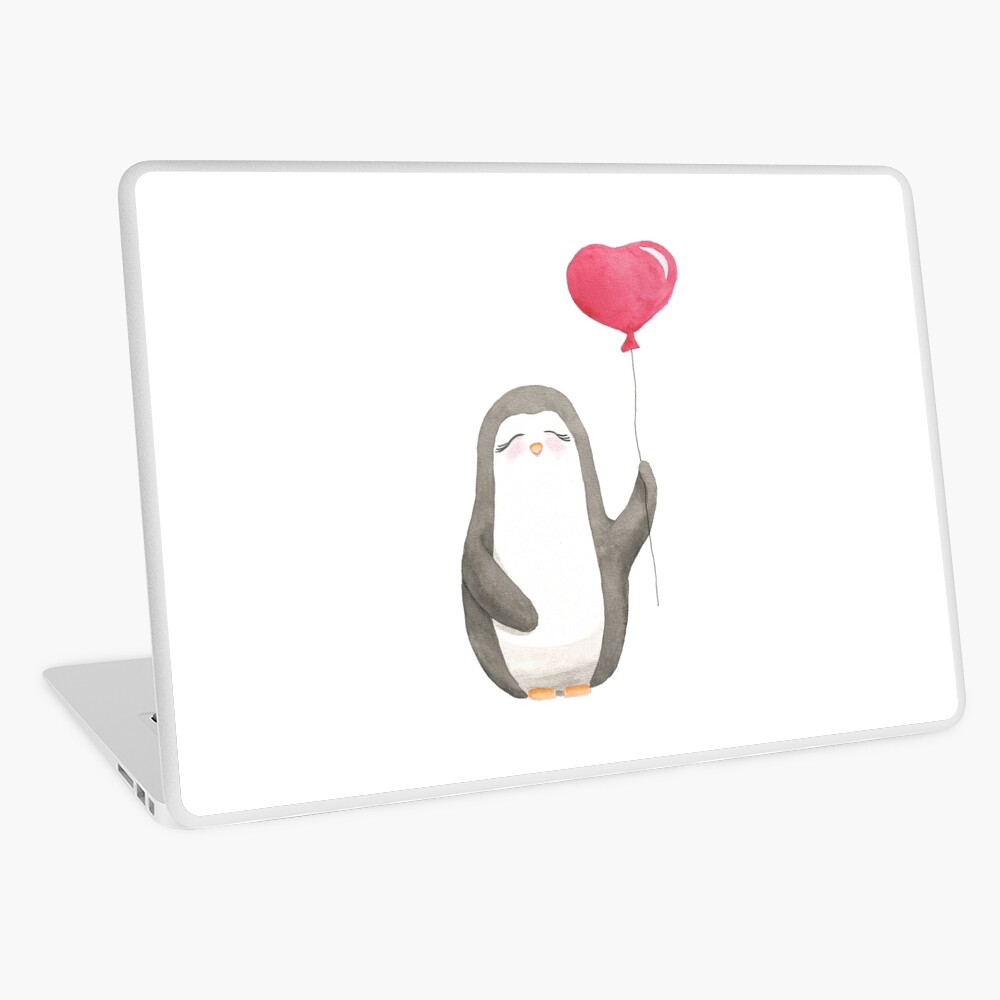 Grußkarte mit Pinguin Meg Luftballon Liebe von liliesberlin