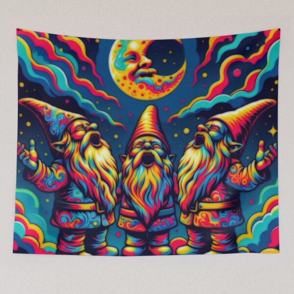Item preview, Three Gnomes Howling At The Moon Psychedelic designed and sold by BassHeadMomma.