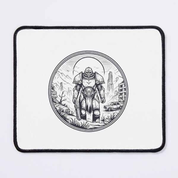 Item preview, Heavily Armored Figure - Line Art - Post Apocalyptic designed and sold by Fenay Designs.