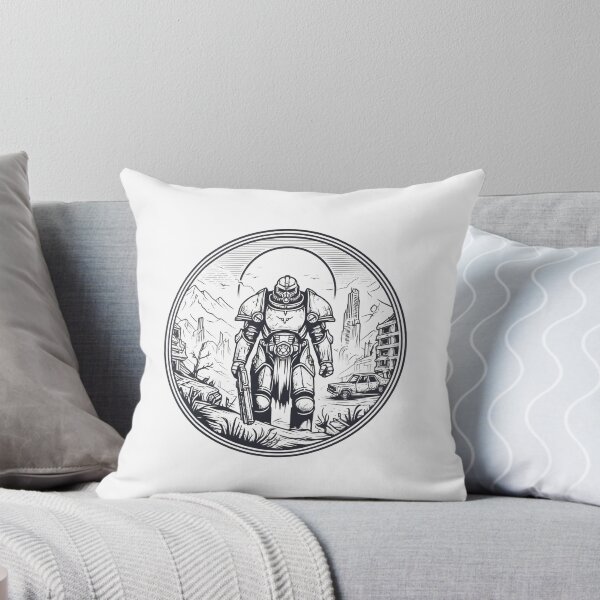 Item preview, Heavily Armored Figure - Line Art - Post Apocalyptic designed and sold by Fenay Designs.