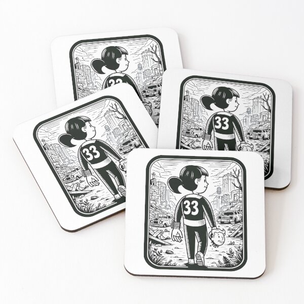 Item preview, Character Walking on a Ruined Landscape - Line Art - Post Apocalyptic designed and sold by Fenay Designs.