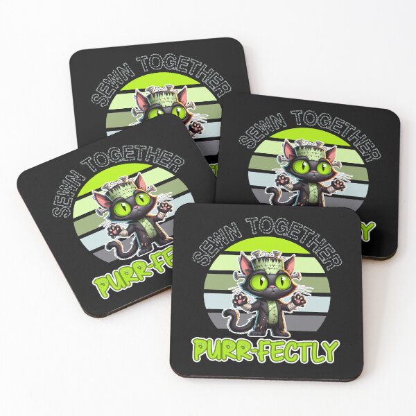 Item preview, Sewn Together Purrfectly Frankenkitty Funny Frankenstein Monster Cat Cartoon designed and sold by André Botes.