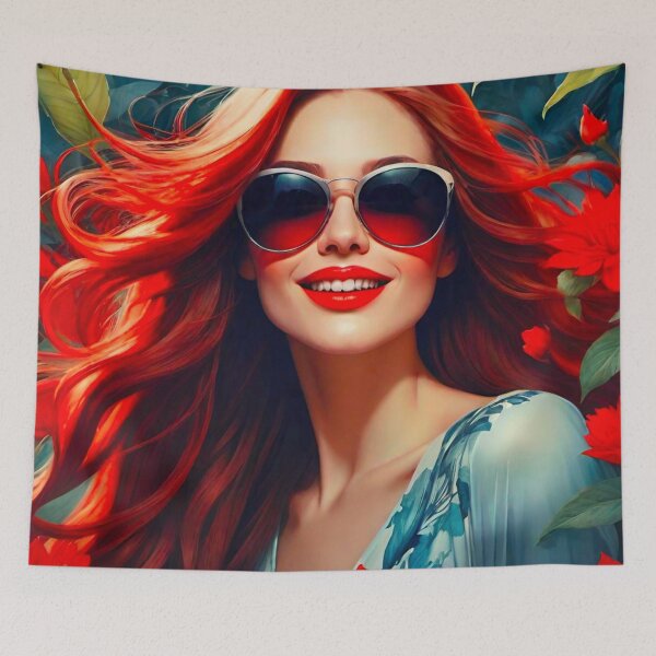 Item preview, Stunning Redhead with Glasses and Red Lipstick designed and sold by GrizzlyCollective.