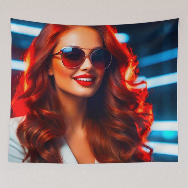 Item preview, Gorgeous Redhead with Glasses and Red Lipstick designed and sold by GrizzlyCollective.