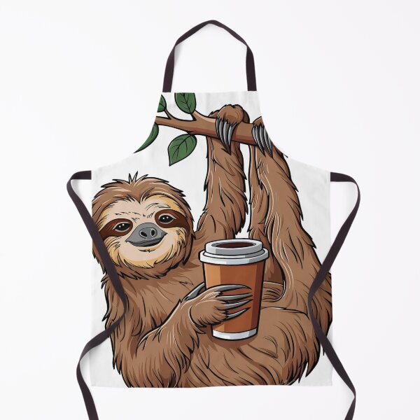 Item preview, Sloth Just Hangin' Out Enjoying a Coffee , funny sloth with coffee designed and sold by venavar.