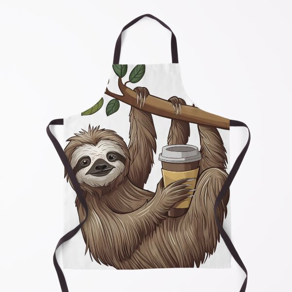 Item preview, Sloth Just Hangin' Out Enjoying a Coffee , funny sloth with coffee designed and sold by venavar.