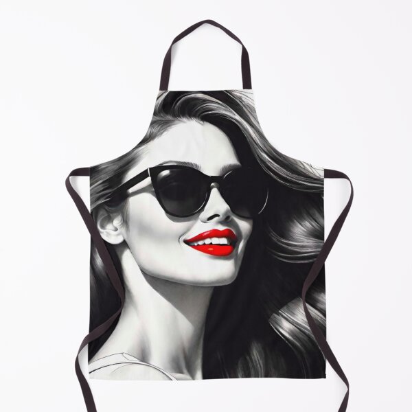 Item preview, Timeless Elegance: Black and White Beauty with Red Lipstick designed and sold by GrizzlyCollective.