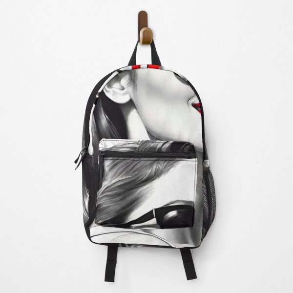 Item preview, Timeless Elegance: Black and White Beauty with Red Lipstick designed and sold by GrizzlyCollective.
