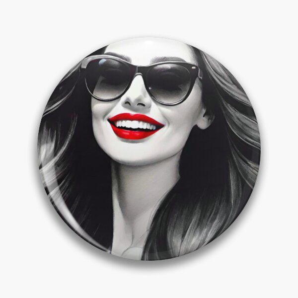 Item preview, Radiant Smile: Black and White Beauty with Red Lipstick designed and sold by GrizzlyCollective.