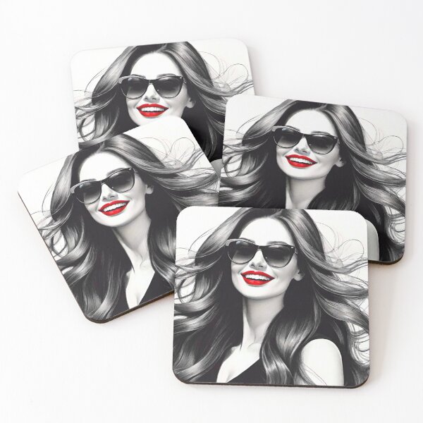 Item preview, Radiant Smile: Black and White Beauty with Red Lipstick designed and sold by GrizzlyCollective.