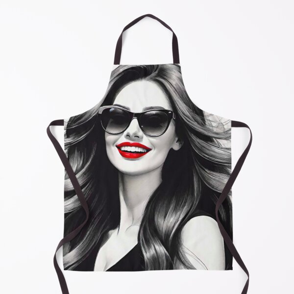 Item preview, Radiant Smile: Black and White Beauty with Red Lipstick designed and sold by GrizzlyCollective.